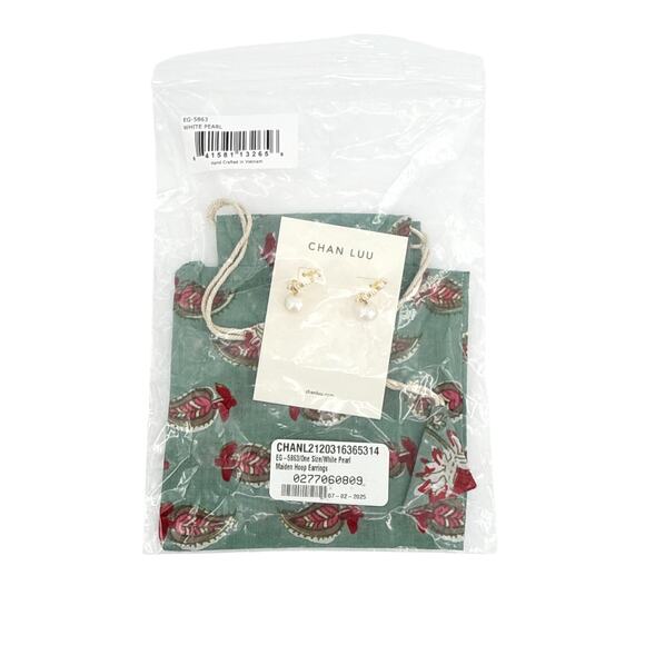 CHAN LUU Maiden Hoop Earrings in White Pearl - Picture 5 of 11